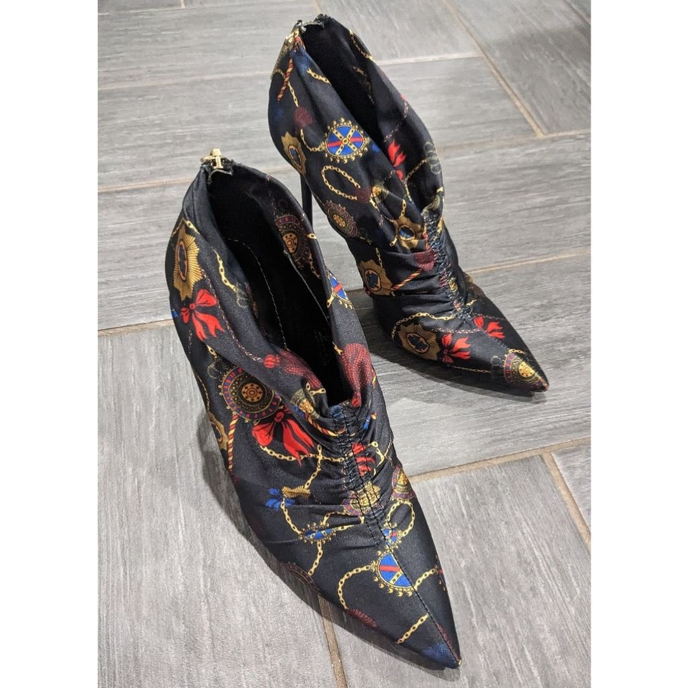 Zara | chain print ankle booties